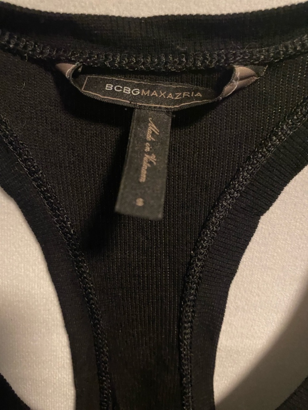 BCBGMaxAzria Black Ribbed Racerback Tank - Picture 2 of 5